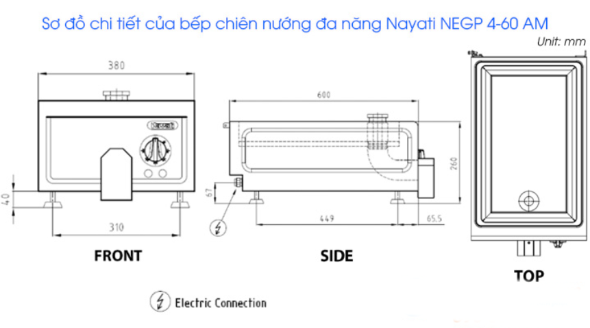Bếp chiên nướng đa năng Nayati NEGP 4-60 AM dùng điện - ảnh 1