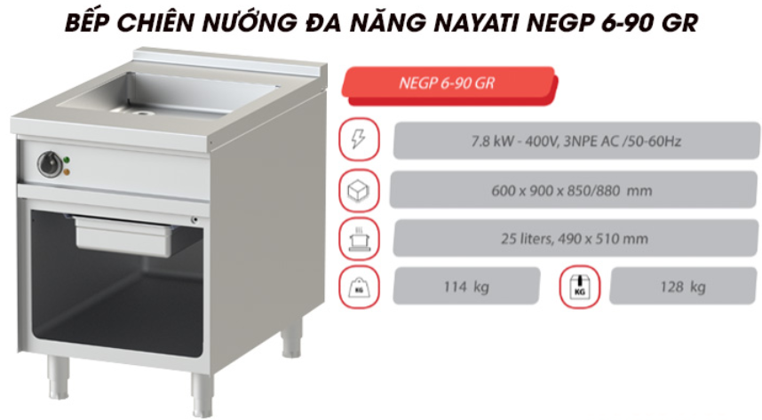 Bếp chiên nướng đa năng Nayati NEGP 6-90 GR dùng điện - ảnh 2